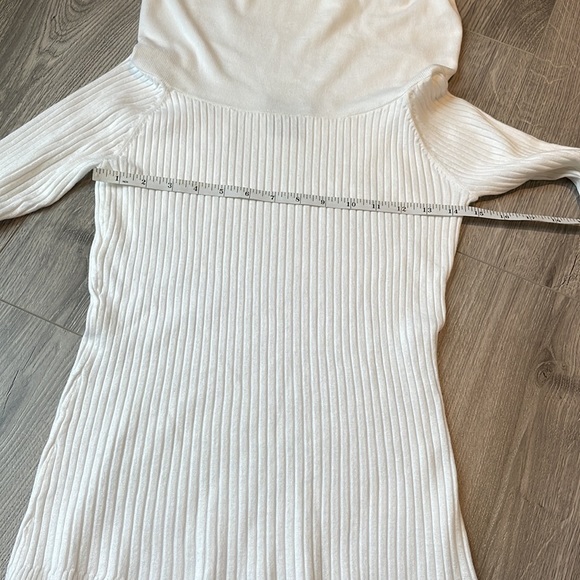 Cute white off the shoulder Sweater with Ruffled neckline. - Picture 7 of 9